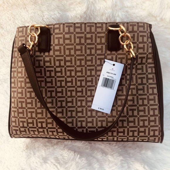 TOMMY HILFIGER. TH Monogram Brown Shopper. - Picture 2 of 12